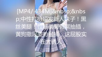 [MP4/ 434M]&nbsp;&nbsp;中性打扮短发新人妹子！黑丝美腿！性感美臀假屌抽插，黄狗撒尿姿势猛捅，这屁股实在太诱人