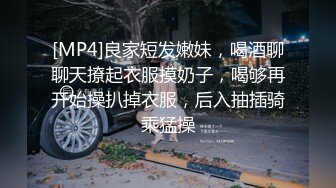 [MP4]良家短发嫩妹，喝酒聊聊天撩起衣服摸奶子，喝够再开始操扒掉衣服，后入抽插骑乘猛操