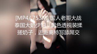 [MP4/ 753M] 国人老哥大战泰国大奶少妇，黑色透视装揉搓奶子，近距离特写舔屌交